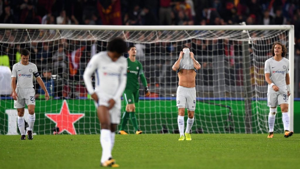 Chelsea tanpa diduga berhasil dikalahkan oleh AS Roma dengan skor telak 3-0. FOTO: Ghanasoccernet.com